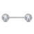 Round CZ Center with CZ Paved Around Ends 316L Surgical Steel Nipple Barbell Rings