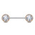 Round CZ Center with CZ Paved Around Ends 316L Surgical Steel Nipple Barbell Rings