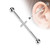 Implant Grade Titanium Externally Threaded Industrial Barbell With CNC Set CZ Lined Cross Center