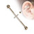 Implant Grade Titanium Externally Threaded Industrial Barbell With CNC Set CZ Lined Cross Center