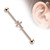 Crystal Paved Cross 316L Surgical Steel Industrial Barbell