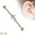 Crystal Paved Cross 316L Surgical Steel Industrial Barbell