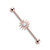 Opal Center Sunburst 316L Surgical Steel Industrial Barbell