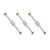 Square CZ Set 316L Surgical Steel Industrial Barbells