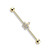 CZ Paved Crown 316L Surgical Steel Industrial Barbells