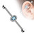 Oval CZ Center and Clear Crystals Around 316L Surgical Steel Industrial Barbells