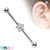 CZ Flower with Opal Glitter Center 316L Surgical Steel Industrial Barbells