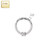 14K Gold Hinged Segment Hoop Ring With Front Facing Round CZ Center and CZ Paved Sides