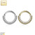 14K Gold Hinged Segment Hoop Rings with Lined CZ and Balls