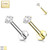 14K Gold Threadless Push-in Labret, Flat Back Studs With Prong Set CZ Top for Cartilage, Monroe and More