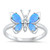 Silver Lab Opal Ring - Butterfly