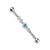 Triple Round CZ Chain 316L Surgical Steel Industrial Barbell