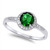 Emerald, Clear CZ Sterling Silver RING