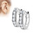 Pair of Channel Set Lined CZ 316L Surgical Steel Post Hoop Earrings