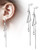Pair of 316L Surgical Steel Abstract Earrings with Chain and Dangle CZ