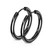 Pair of 316L Stainless Steel Hinge Action Seamless Hoop Earrings/ Black IP