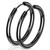 Pair of 316L Stainless Steel Hinge Action Seamless Hoop Earrings/ Black IP