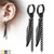 Pair of Feather and Chain Dangle 316L Stainless Steel Round Clicker Hoop Earring
