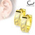 Pair of 316L Stainless Steel Gold Plated Earring with 3 Tribal Leaf