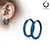Pair of 316L Stainless Steel Hinge Action Seamless Hoop Earrings/ Blue IP