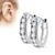 Pair of Micro CZ Paved 316L Surgical Steel Post Hoop Earrings