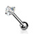 Prong Set Heart CZ 316L Surgical Steel Barbell Tongue Rings