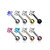Prong Set Heart CZ 316L Surgical Steel Barbell Tongue Rings