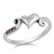 Synthetic Ruby Heart Silver Ring