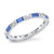 Blue Sapphire, Clear CZ Band Sterling Silver