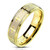 Celtic Cross Gold IP Stainless Steel Ring with Brushed Center Two Tone Ring