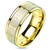 Celtic Cross Gold IP Stainless Steel Ring with Brushed Center Two Tone Ring