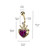 Gold PVD Over 316L Surgical Steel Belly Button Ring With Crown and Pink Gem Heart