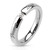 'Forever Love' Engraved Stainless Steel Band Ring with 3mm Tension set CZ