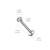 Push In Prong Set CZ Top 316L Surgical Steel Threadless Labret, Monroe, Flat Back Stud.