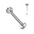 Push In Prong Set CZ Top 316L Surgical Steel Threadless Labret, Monroe, Flat Back Stud.