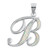 White Lab Opal Silver Initial Pendant