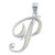 White Lab Opal Silver Initial Pendant