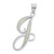 White Lab Opal Silver Initial Pendant