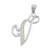 White Lab Opal Silver Initial Pendant