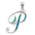 Blue Lab Opal Silver Initial Pendant