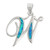 Blue Lab Opal Silver Initial Pendant