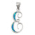 Blue Lab Opal Silver Initial Pendant
