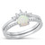 Silver White Lab Opal Ring
