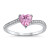 Silver Ring W/ CZ - Heart Pink