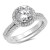 Round Halo two piece cz silver ring