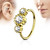 3 Round CZ Set Gold IP Plated 316L Surgical Steel Hoop Ring for Nose & Ear Cartilage