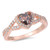 Silver CZ Ring - Heart RG Pink Color