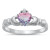 Silver CZ Ring - Claddagh Pink & Purple Ombre CZ
