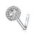 Double Tiered Round CZ Center Top 316L Surgical Steel L Bend Nose Stud Rings