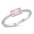 Silver CZ Ring - Baguette Pink